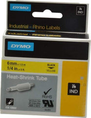 Dymo - 60" Long, Yellow Heat Shrinkable Polyolefin Heat Shrink Tubing - For RhinoPRO 3000 - Apex Tool & Supply