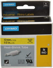 Dymo - 60" Long, Yellow Heat Shrinkable Polyolefin Heat Shrink Tubing - For RhinoPRO 3000 - Apex Tool & Supply