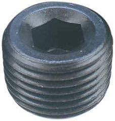 Made in USA - 1/2-14, 1/2" OAL, Alloy Steel Socket Pressure Plug - Uncoated, 7/8" Taper per Foot, 3/8" Hex Key - Apex Tool & Supply