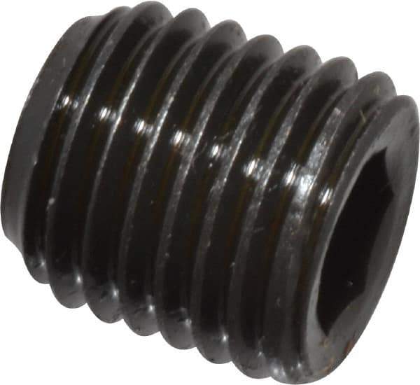 Value Collection - 1/16-27, 5/16" OAL, Alloy Steel Socket Pressure Plug - Uncoated, 3/4" Taper per Foot, 5/32" Hex Key - Apex Tool & Supply