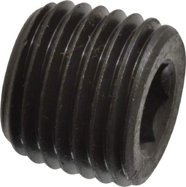 Value Collection - 1/4-18, 7/16" OAL, Alloy Steel Socket Pressure Plug - Uncoated, 3/4" Taper per Foot, 1/4" Hex Key - Apex Tool & Supply