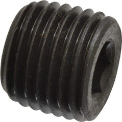 Value Collection - 1/4-18, 7/16" OAL, Alloy Steel Socket Pressure Plug - Uncoated, 3/4" Taper per Foot, 1/4" Hex Key - Apex Tool & Supply