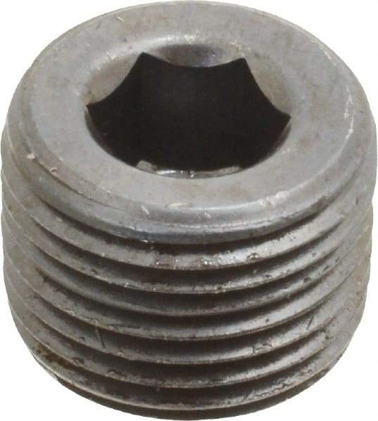 Value Collection - 3/8-18, 1/2" OAL, Alloy Steel Socket Pressure Plug - Uncoated, 3/4" Taper per Foot, 5/16" Hex Key - Apex Tool & Supply
