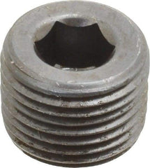 Value Collection - 3/8-18, 1/2" OAL, Alloy Steel Socket Pressure Plug - Uncoated, 3/4" Taper per Foot, 5/16" Hex Key - Apex Tool & Supply