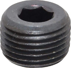 Value Collection - 1/2-14, 9/16" OAL, Alloy Steel Socket Pressure Plug - Uncoated, 3/4" Taper per Foot, 3/8" Hex Key - Apex Tool & Supply