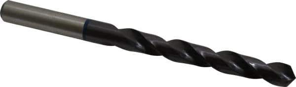 Accupro - 10mm 120° Cobalt Jobber Drill - TiAlN Finish, Right Hand Cut, Spiral Flute, Straight Shank, 133mm OAL, Faceted Point - Apex Tool & Supply