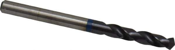 Accupro - #19 120° Spiral Flute Cobalt Screw Machine Drill Bit - TiAlN Finish, Right Hand Cut, 22mm Flute Length, 55mm OAL, Faceted Point, Straight Shank - Apex Tool & Supply