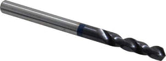 Accupro - #16 120° Spiral Flute Cobalt Screw Machine Drill Bit - TiAlN Finish, Right Hand Cut, 24mm Flute Length, 58mm OAL, Faceted Point, Straight Shank - Apex Tool & Supply