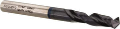 Accupro - 17/64" 120° Spiral Flute Cobalt Screw Machine Drill Bit - TiAlN Finish, Right Hand Cut, 34mm Flute Length, 74mm OAL, Faceted Point, Straight Shank - Apex Tool & Supply