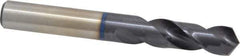 Accupro - 1/2" 120° Spiral Flute Cobalt Screw Machine Drill Bit - TiAlN Finish, Right Hand Cut, 51mm Flute Length, 102mm OAL, Faceted Point, Straight Shank - Apex Tool & Supply