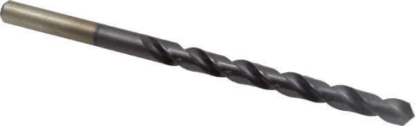 Accupro - 7/16", 118° Point, Spiral Flute, Vanadium High Speed Steel Taper Length Drill Bit - TiAlN Finish, 128mm Flute Length, 195mm OAL - Apex Tool & Supply