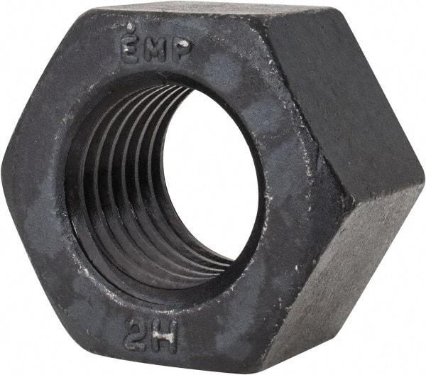 Value Collection - 1-3/8 - 6 UNC Steel Right Hand Heavy Hex Nut - 2-3/16" Across Flats, 1-11/32" High, Uncoated, 2B Class of Fit - Apex Tool & Supply