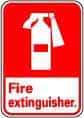 NMC - Fire Extinguisher, Pressure Sensitive Vinyl Fire Sign - 10" Wide x 14" High - Apex Tool & Supply