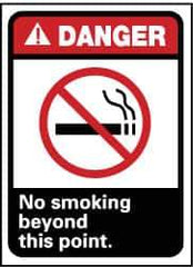 NMC - "Danger - No Smoking Beyond This Point", 14" Long x 10" Wide, Rigid Plastic Safety Sign - Rectangle, 0.05" Thick, Use for Accident Prevention - Apex Tool & Supply