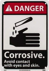 NMC - "Danger - Corrosive - Avoid Contact with Eyes and Skin", 10" Long x 7" Wide, Rigid Plastic Safety Sign - Rectangle, 0.05" Thick, Use for Accident Prevention - Apex Tool & Supply
