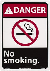 NMC - "Danger - No Smoking", 14" Long x 10" Wide, Rigid Plastic Safety Sign - Rectangle, 0.05" Thick, Use for Accident Prevention - Apex Tool & Supply