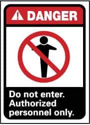 NMC - "Danger - Do Not Enter - Authorized Personnel Only", 10" Long x 7" Wide, Rigid Plastic Safety Sign - Rectangle, 0.05" Thick, Use for Security & Admittance - Apex Tool & Supply