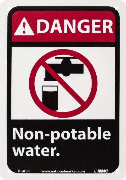 NMC - "Danger - Eye Protection Required in This Area", 10" Long x 7" Wide, Rigid Plastic Safety Sign - Rectangle, 0.05" Thick, Use for Accident Prevention - Apex Tool & Supply