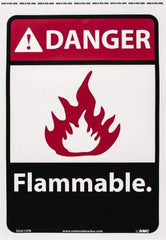 NMC - Danger - Flammable, Pressure Sensitive Vinyl Fire Sign - 10" Wide x 14" High - Apex Tool & Supply