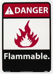 NMC - Danger - Flammable, Plastic Fire Sign - 10" Wide x 14" High - Apex Tool & Supply