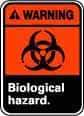 NMC - "Warning - Biological Hazard", 10" Long x 7" Wide, Pressure-Sensitive Vinyl Safety Sign - Rectangle, 0.004" Thick, Use for Hazardous Materials - Apex Tool & Supply