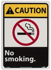 NMC - "Caution - No Smoking", 14" Long x 10" Wide, Rigid Plastic Safety Sign - Rectangle, 0.05" Thick, Use for Accident Prevention - Apex Tool & Supply