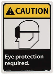 NMC - "Caution - Eye Protection Required", 14" Long x 10" Wide, Rigid Plastic Safety Sign - Rectangle, 0.05" Thick, Use for Accident Prevention - Apex Tool & Supply