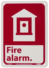 NMC - Fire Alarm, Plastic Fire Sign - 7" Wide x 10" High - Apex Tool & Supply