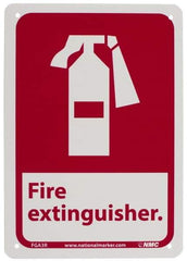 NMC - Fire Extinguisher, Plastic Fire Sign - 7" Wide x 10" High - Apex Tool & Supply