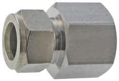 Parker - 1/2" OD, Stainless Steel Female Connector - -425 to 1,200°F, 7/8" Hex, Comp x FNPT Ends - Apex Tool & Supply