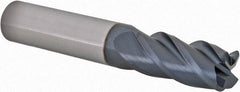 Iscar - 1/2", 4 Flute, Single End, Solid Carbide, 0.06" Corner Radius End Mill - 3" OAL, 38° Helix, Right Hand Flute, 1" LOC, Right Hand Cut - Apex Tool & Supply