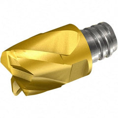 Iscar - MM EC Grade IC908 Carbide End Milling Tip Insert - TiAlN Finish, 6 Flutes, 10mm Cutting Diam, 12mm Depth of Cut, 19mm Extension, 45° Helix - Apex Tool & Supply