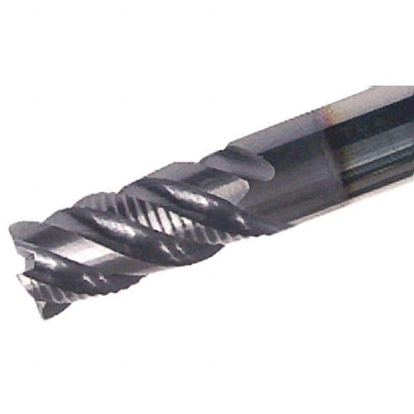 Iscar - 4 Flute Solid Carbide Roughing & Finishing Corner Chamfer End Mill - TiAlN Finish, Straight Shank, 45° Helix, Non-Centercutting, Regular Length - Apex Tool & Supply