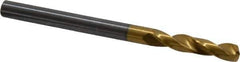 Guhring - 5/32" 140° Spiral Flute Solid Carbide Screw Machine Drill Bit - TiN Finish, Right Hand Cut, 22mm Flute Length, 55mm OAL, SU Point, Straight Shank - Apex Tool & Supply