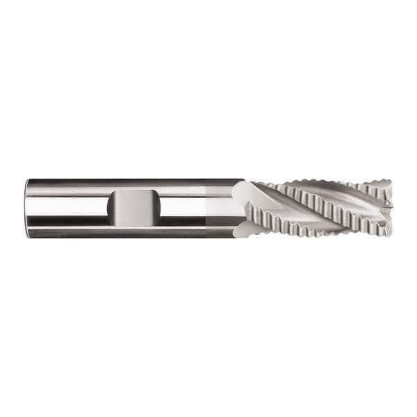 SGS - 10mm Diam, 22mm LOC, 3 Flute Solid Carbide 1.52mm Corner Radius Roughing End Mill - TiN Finish, 72mm OAL, 10mm Shank Diam, Single End, Centercutting, 30° Helix - Apex Tool & Supply