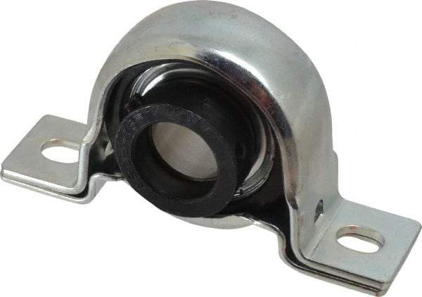 Value Collection - 1" ID, 4.5937" OAL x 2-5/8" OAH Pillow Block - 1,740 Lb Static Cap, 3,100 Lb Dyn Cap, 3-3/4" Btw Mnt Hole Ctrs, 1-5/16" Base-to-Ctr Ht, Stamped Steel Rubber Mount - Apex Tool & Supply