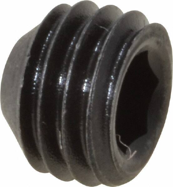 Value Collection - 1/4-28 UNF, 3/16" OAL, Cup Point Set Screw - Grade 8 Alloy Steel, 1/8" Key - Apex Tool & Supply