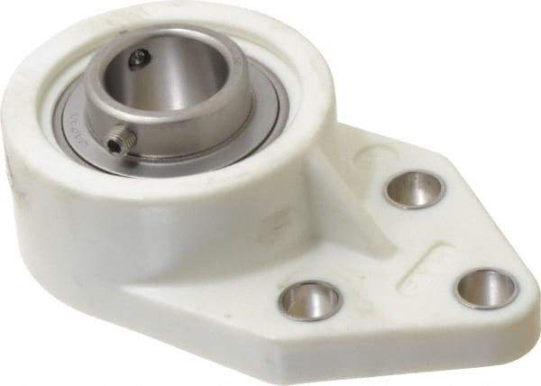 Value Collection - 1" ID, 1-3/8" OAL x 4-9/16" OAH 3 Bolt Flange Mounted Bearing - 1,764 Lb Static Cap, 3,147 Lb Dyn Cap, 1-5/8" Btw Mnt Hole Ctrs, Stainless Steel - Apex Tool & Supply