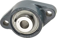 Value Collection - 1/2" ID, 2-7/32" OAW x 3-7/8" OAL x 2-7/32" OAH 2-Bolt High Temperature Flange Bearing - 1,650 Lb Static Cap, 2,830 Lb Dyn Cap, 3" Btw Mnt Hole Ctrs, 19/32" Base-to-Ctr Ht, Cast Iron - Apex Tool & Supply
