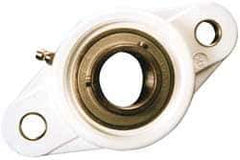 Value Collection - 1" ID, 1-13/32" OAL x 5-1/8" OAH 2-Bolt Flange Mounted Bearing - 1,764 Lb Static Cap, 3,147 Lb Dyn Cap, 3.8906" Btw Mnt Hole Ctrs, SS Thermoplastic - Apex Tool & Supply