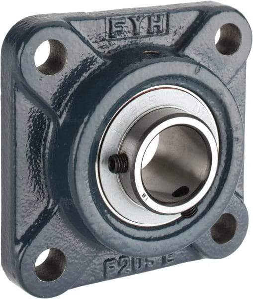 Value Collection - 1" ID, 3-3/4" OAW x 3-3/4" OAL x 3-3/4" OAH 4-Bolt High Temperature Flange Bearing - 1,740 Lb Static Cap, 3,100 Lb Dyn Cap, 2-3/4" Btw Mnt Hole Ctrs, 5/8" Base-to-Ctr Ht, Cast Iron - Apex Tool & Supply