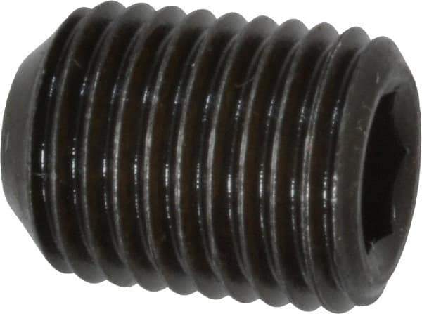Value Collection - 3/8-24 UNF, 1/2" OAL, Cup Point Set Screw - Grade 8 Alloy Steel, 3/16" Key - Apex Tool & Supply