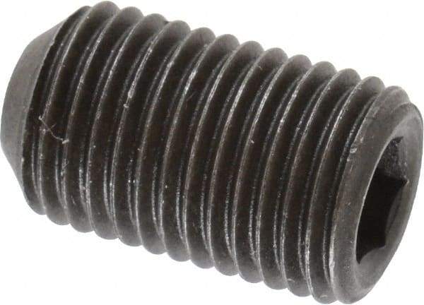 Value Collection - 3/8-24 UNF, 5/8" OAL, Cup Point Set Screw - Grade 8 Alloy Steel, 3/16" Key - Apex Tool & Supply