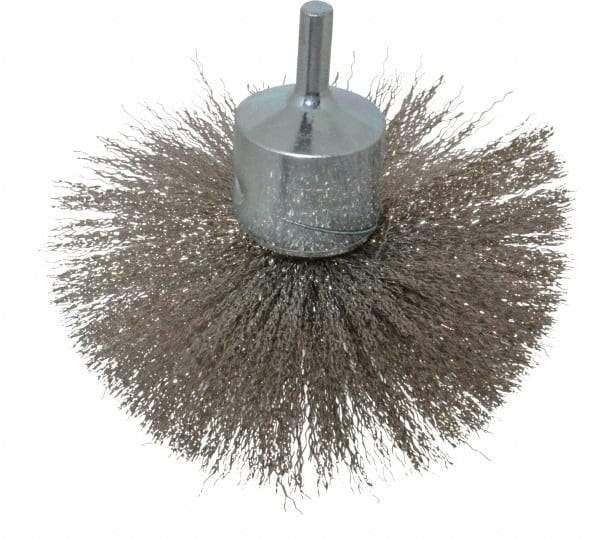 Anderson - 4" Brush Diam, Crimped, Flared End Brush - 1/4" Diam Shank, 15,000 Max RPM - Apex Tool & Supply