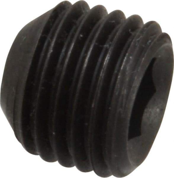 Value Collection - 7/16-20 UNF, 3/8" OAL, Cup Point Set Screw - Grade 8 Alloy Steel, 7/32" Key - Apex Tool & Supply