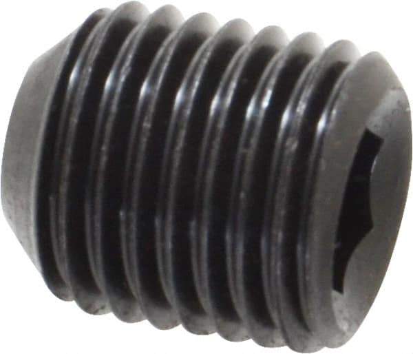 Value Collection - 7/16-20 UNF, 1/2" OAL, Cup Point Set Screw - Grade 8 Alloy Steel, 7/32" Key - Apex Tool & Supply