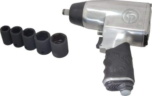 Chicago Pneumatic - 1/2" Drive, 8,400 RPM, 200 Ft/Lb Torque Impact Wrench Set - Pistol Grip Handle, 1,020 IPM, 12 CFM, 90 psi, 1/4" NPTF Inlet - Apex Tool & Supply