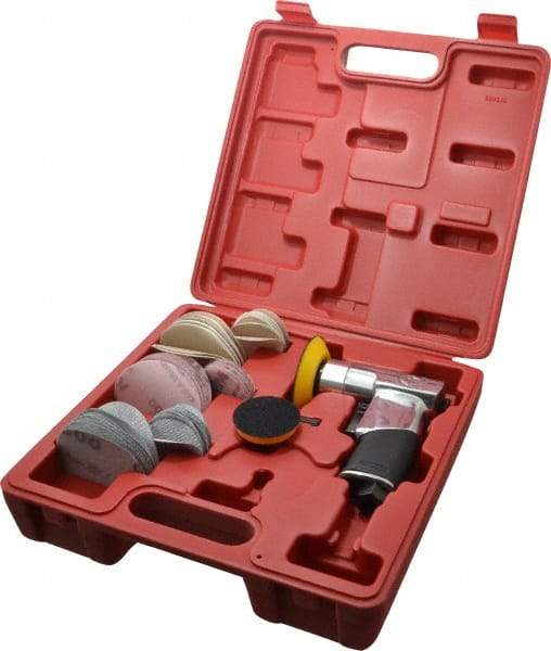 Chicago Pneumatic - 15,000 OPM, 21 CFM Air Consumption, Right Angle Air Orbital Sander - Round Pad, 1/4" Inlet - Apex Tool & Supply