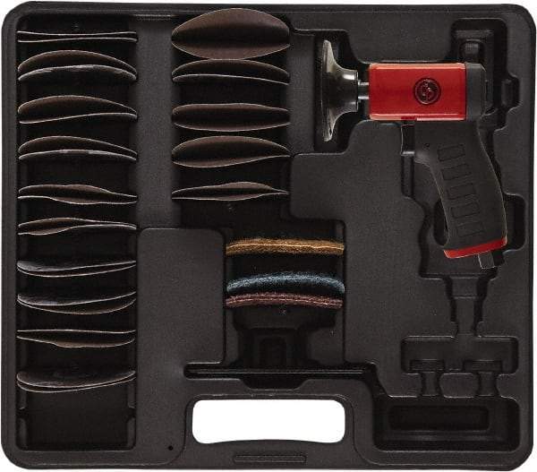 Chicago Pneumatic - 3" Max Disc, 15,000 RPM, Pneumatic Handheld Disc Sander - 21 CFM, 1/4" Inlet, 0.25 hp, 90 psi - Apex Tool & Supply