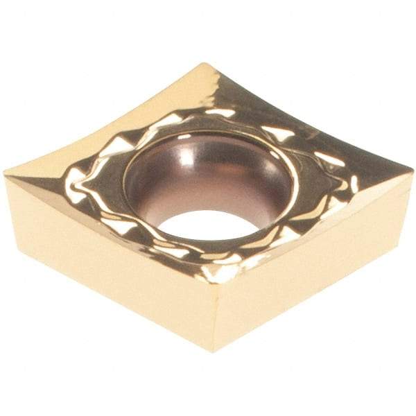 Iscar - CCGT2-0 AS Grade IC520 Carbide Turning Insert - TiCN/TiN Finish, 80° Diamond, 1/4" Inscr Circle, 3/32" Thick, 0.0079" Corner Radius - Apex Tool & Supply